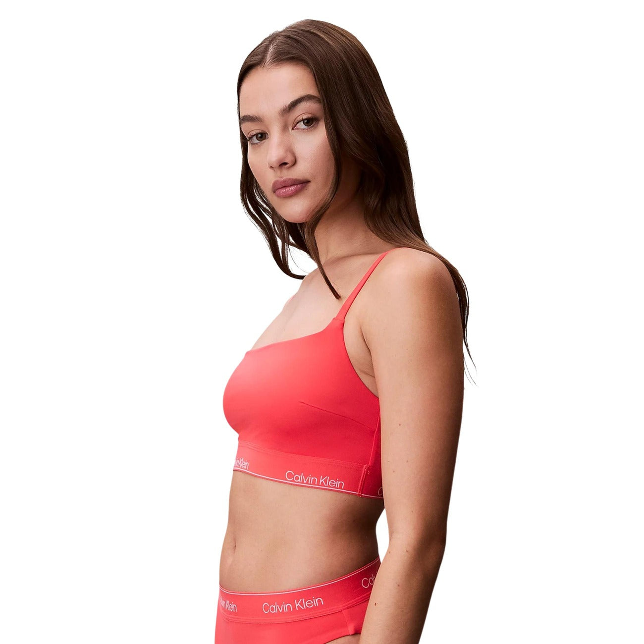 Calvin Klein Jeans Costume Donna Bikini Top Arancione Scollo Quadrato