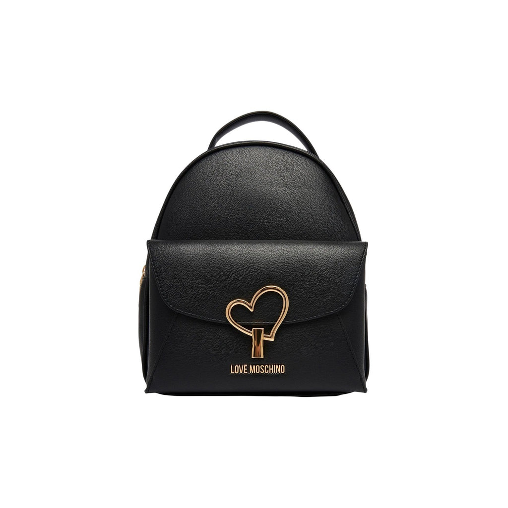 Love Moschino Zainetto Donna Nero Con Zip Tasche Interne Ed Esterne