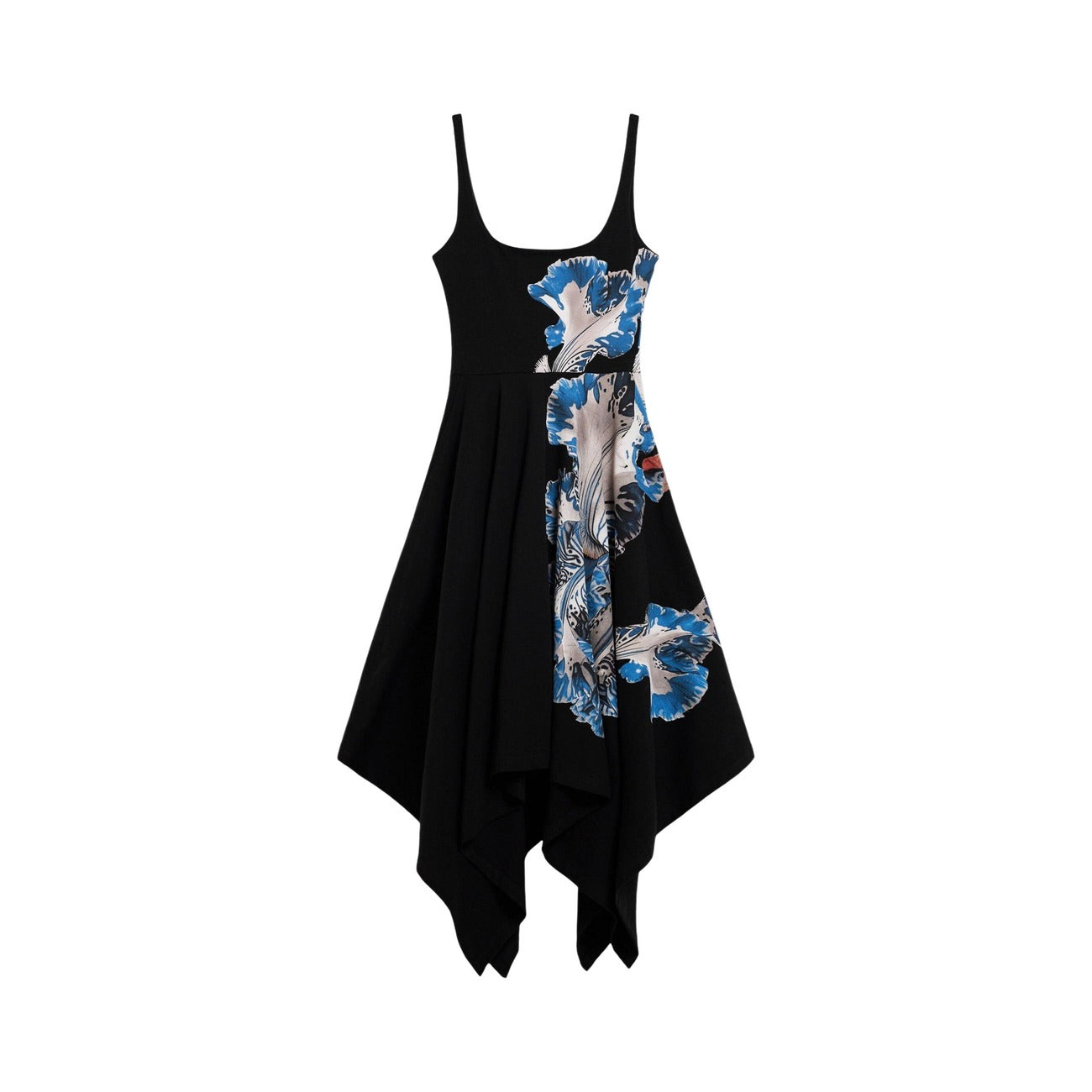 Desigual Abito Donna Nero Floreale Spalline Cotone Lycra Primavera Estate
