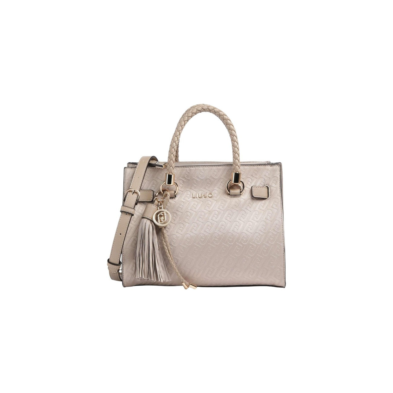 Liu Jo Borsa Donna Beige 27x23x12 A Mano Con Tracolla Poliestere