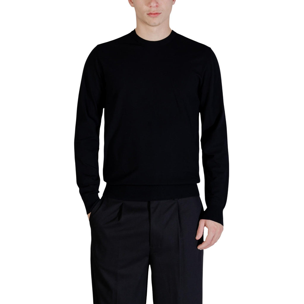 Guess Maglia Uomo Nero Maniche Lunghe Scollo Tondo Viscosa Poliestere