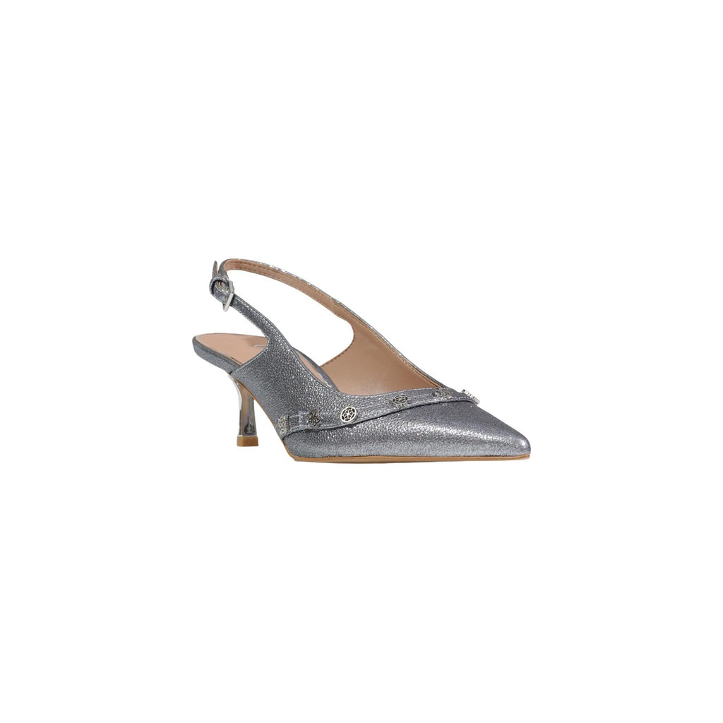 Guess Sandali Donna Argento Punta Tacco A Spillo Chiusura Fibbie