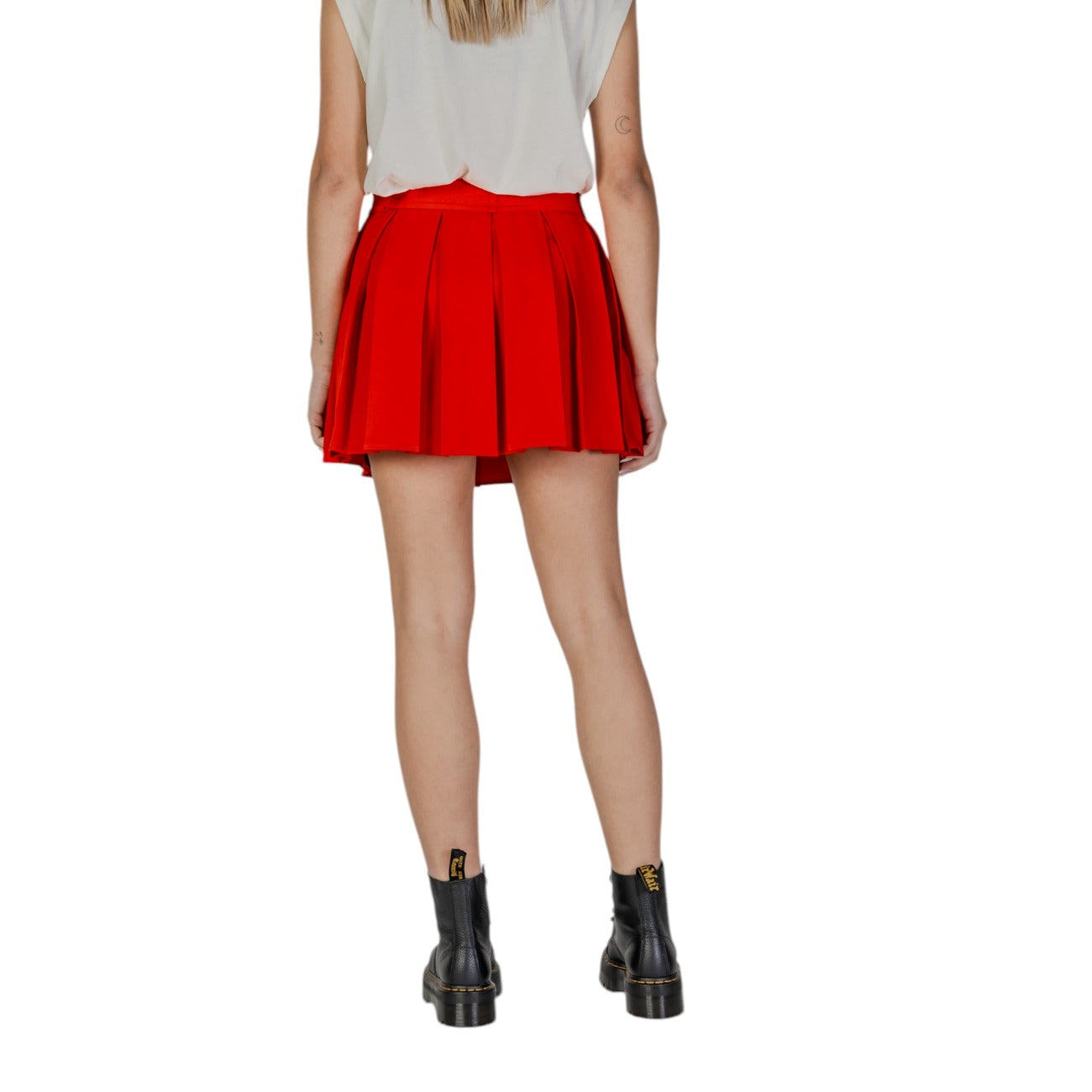 Gonna Midi Rosso Con Lacci Only Donna Primavera Estate Poliestere Elastan