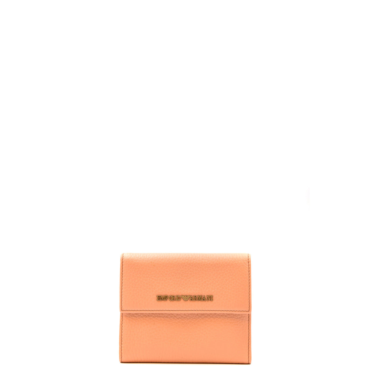 Emporio Armani Portafoglio Donna Pelle Corallo Con Bottone E Tasche