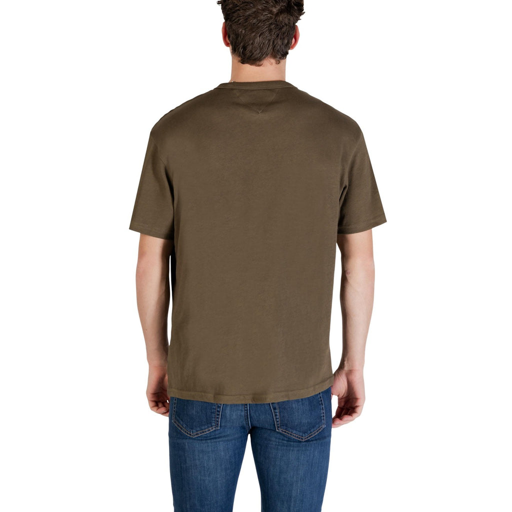 Tommy Hilfiger Jeans T Shirt Uomo Verde Cotone 100 Maniche Corte