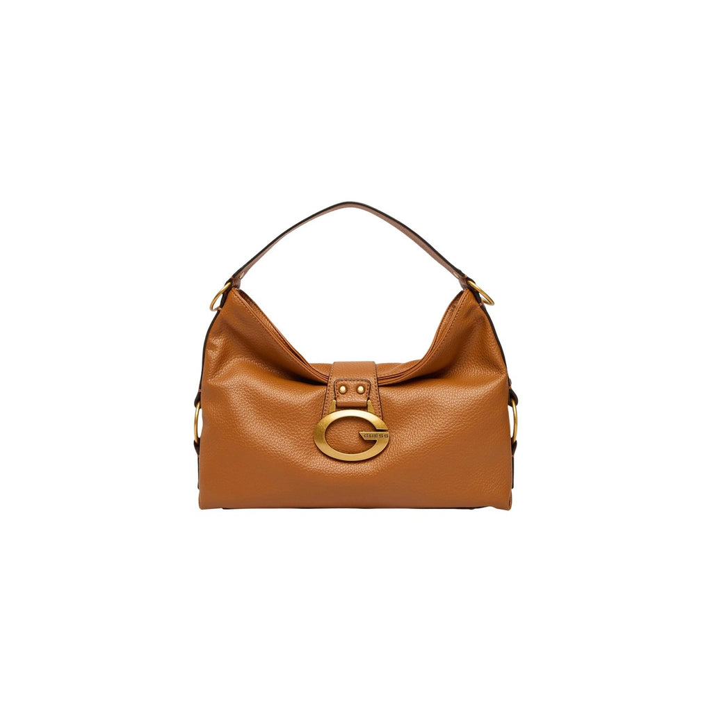 Guess Borsa Donna Camden Shoulder Bag In Pelle Marrone Con Zip