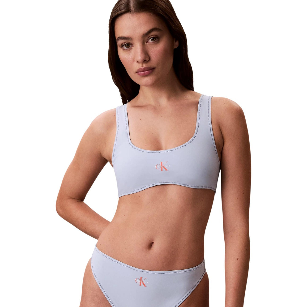Calvin Klein Jeans Costume Bralette Donna Rosa In Nylon Elastan
