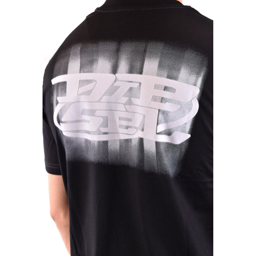 Diesel T Shirt Uomo Nero Stampa Cotone 100 Girocollo Maniche Corte