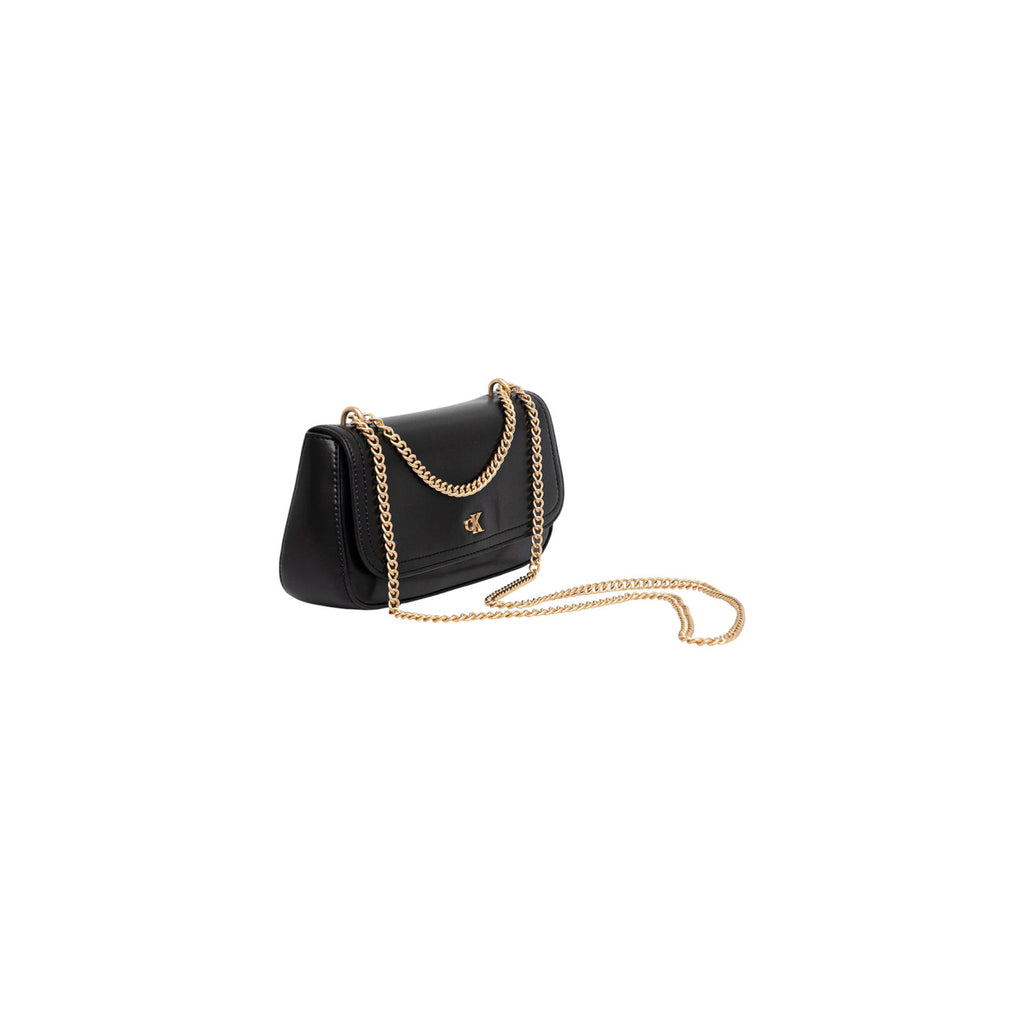 Calvin Klein Borsa Donna Nera Piccola Convertibile Con Catena Tracolla Chiusura Cerniera Tasche Interne Autunno Inverno