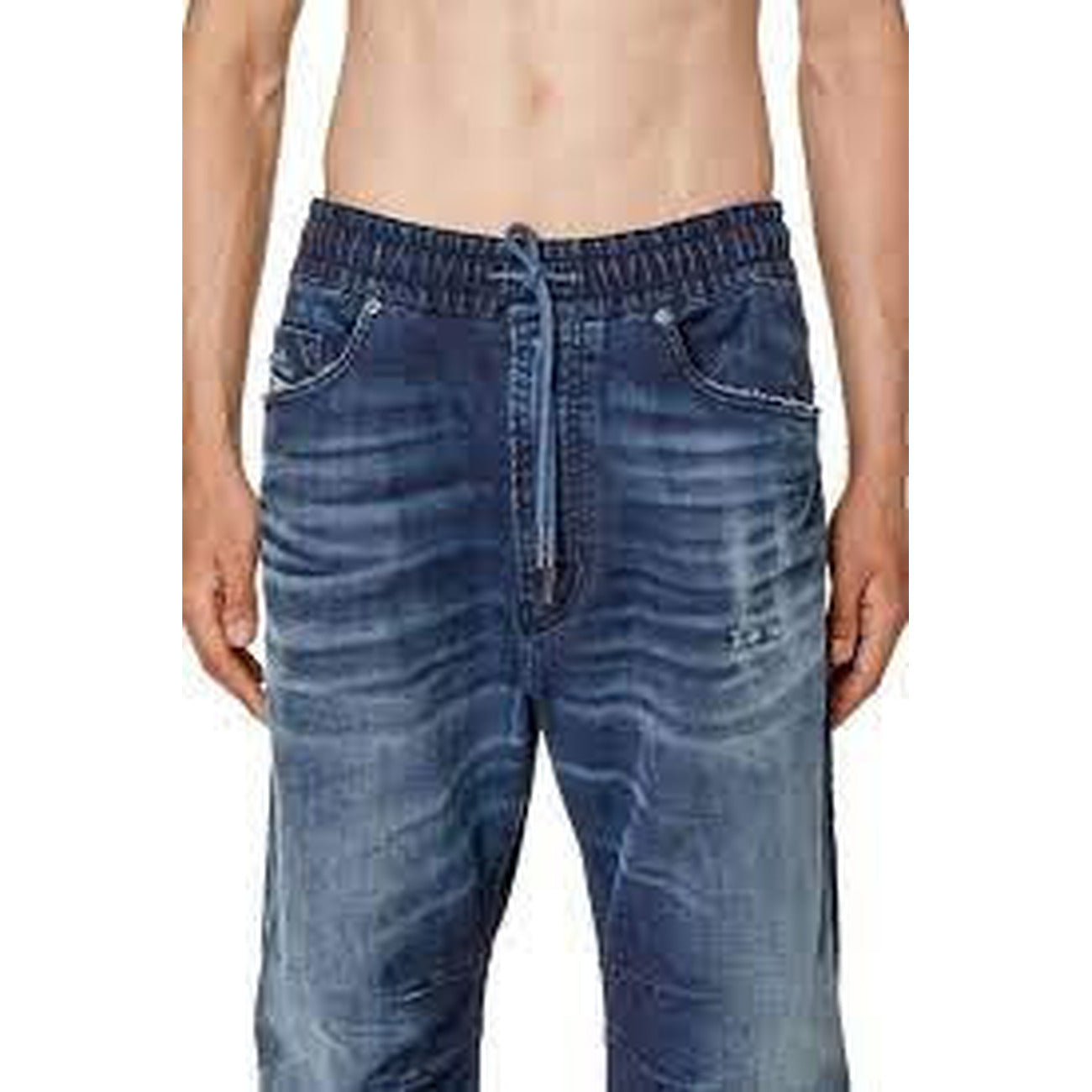 Diesel Jeans Uomo Blu Effetto Consumato Made In Italia Primavera Estate