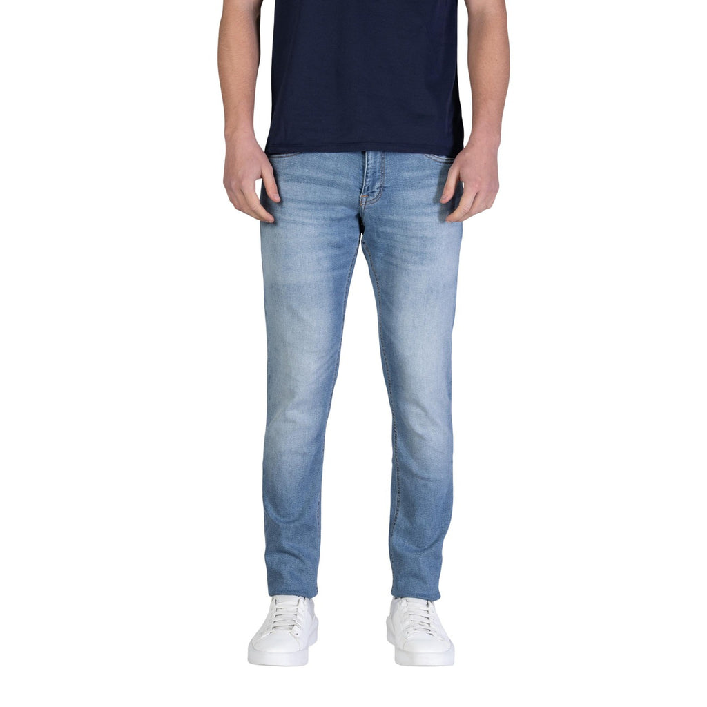 Tommy Hilfiger Jeans Uomo Azzurri Cotone Organico Elasticizzati