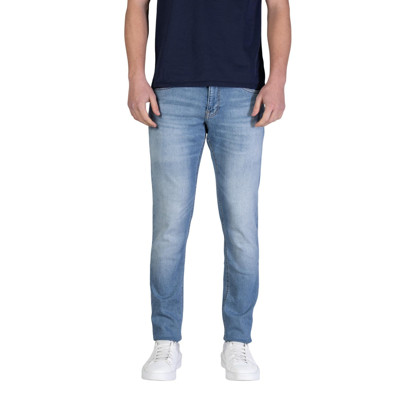 Tommy Hilfiger Jeans Uomo Azzurri Cotone Organico Elasticizzati