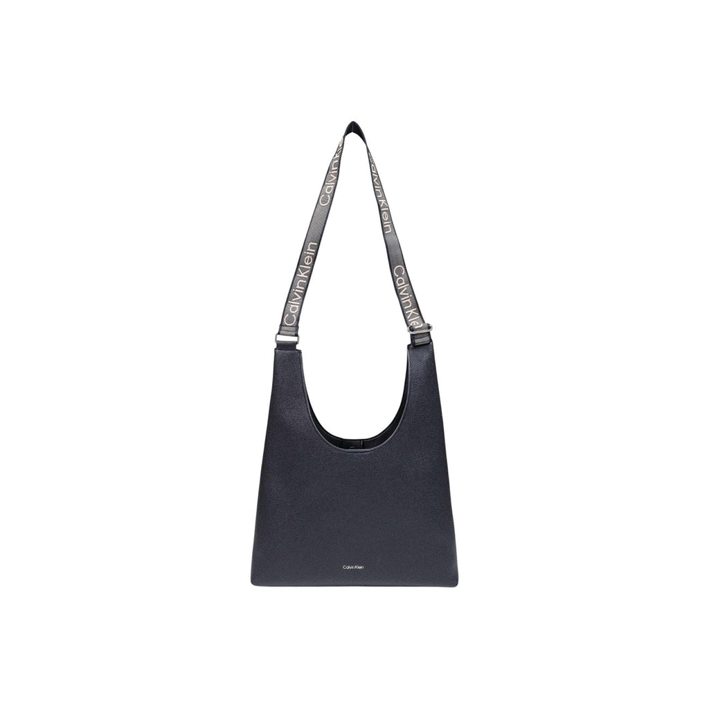 Calvin Klein Borsa Donna A Tracolla Regolabile Nero Large Shoulder Con Chiusura A Cerniera 33cm