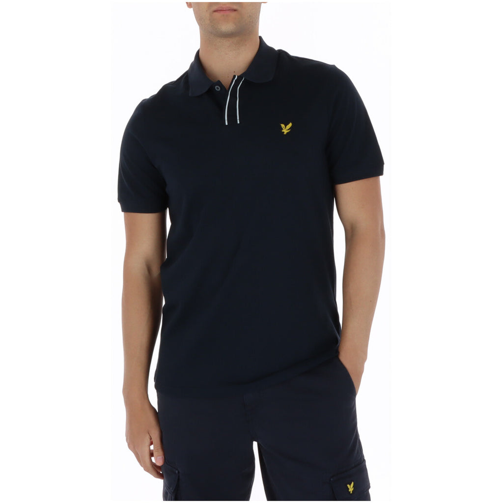 Lyle And Scott Polo Uomo Blu Maniche Corte Cotone Elastan Primavera Estate