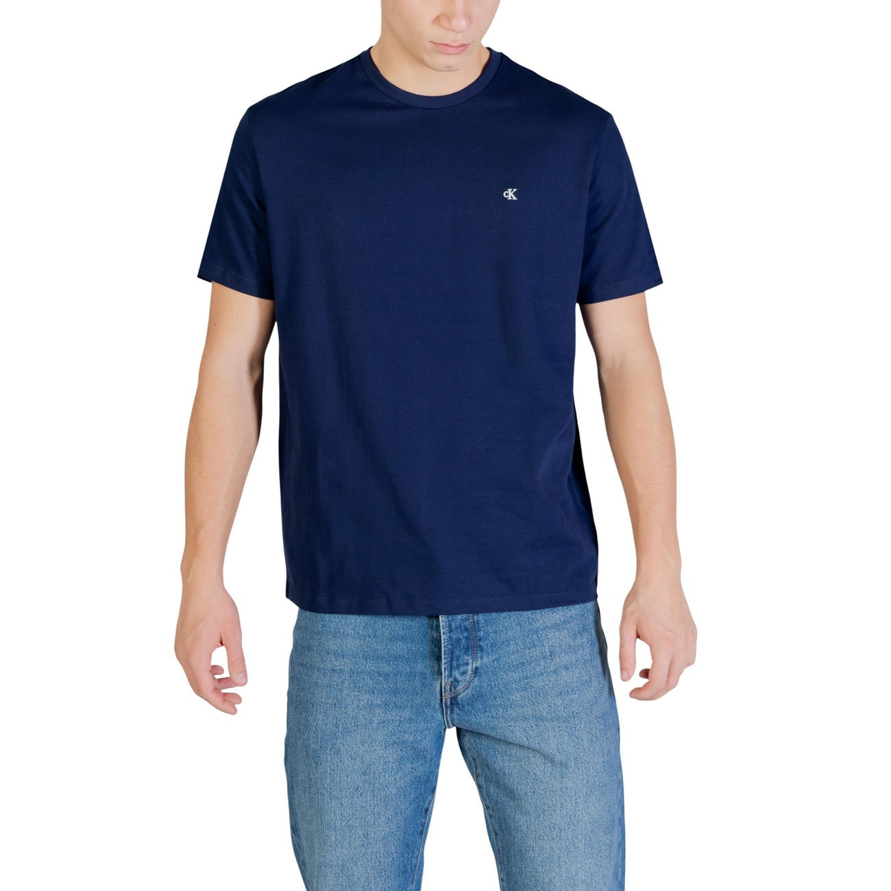 Calvin Klein Jeans T Shirt Uomo Blu 100 Cotone Maniche Corte