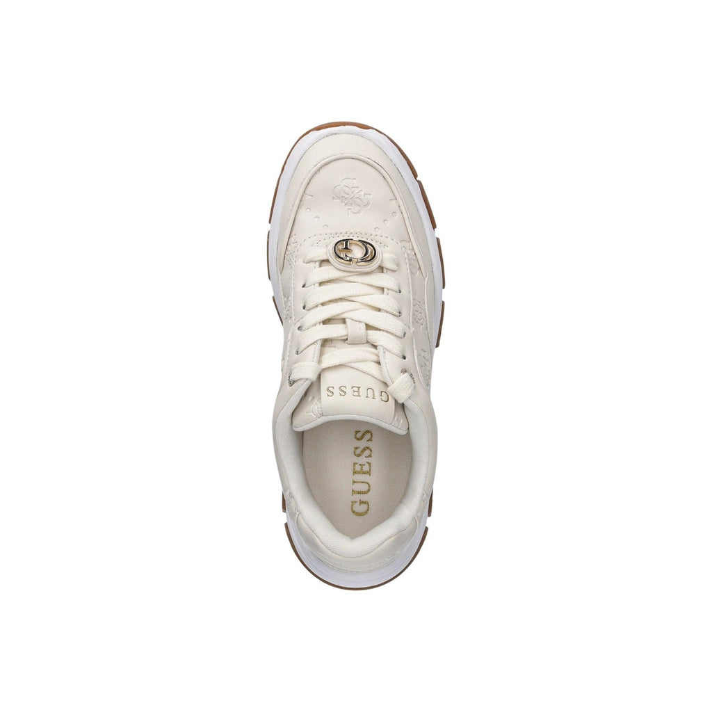 Guess Sneakers Donna Bianche Primavera Estate Lacci In Poliuretano