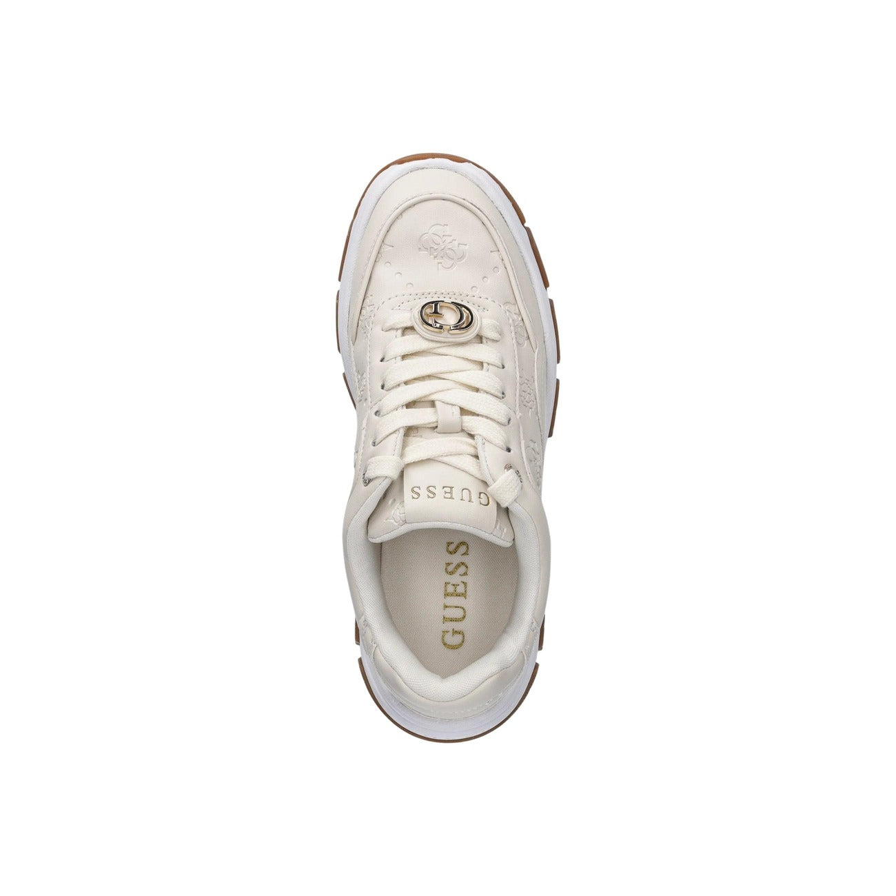 Guess Sneakers Donna Bianche Primavera Estate Lacci In Poliuretano