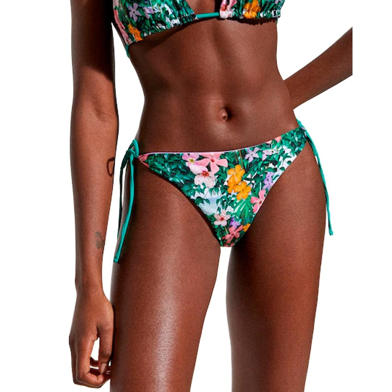Costume Intero Donna Desigual Verde Floreale Con Lacci