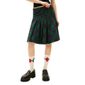 Tommy Hilfiger Jeans Gonna A Quadri Verde Donna In Cotone Organico