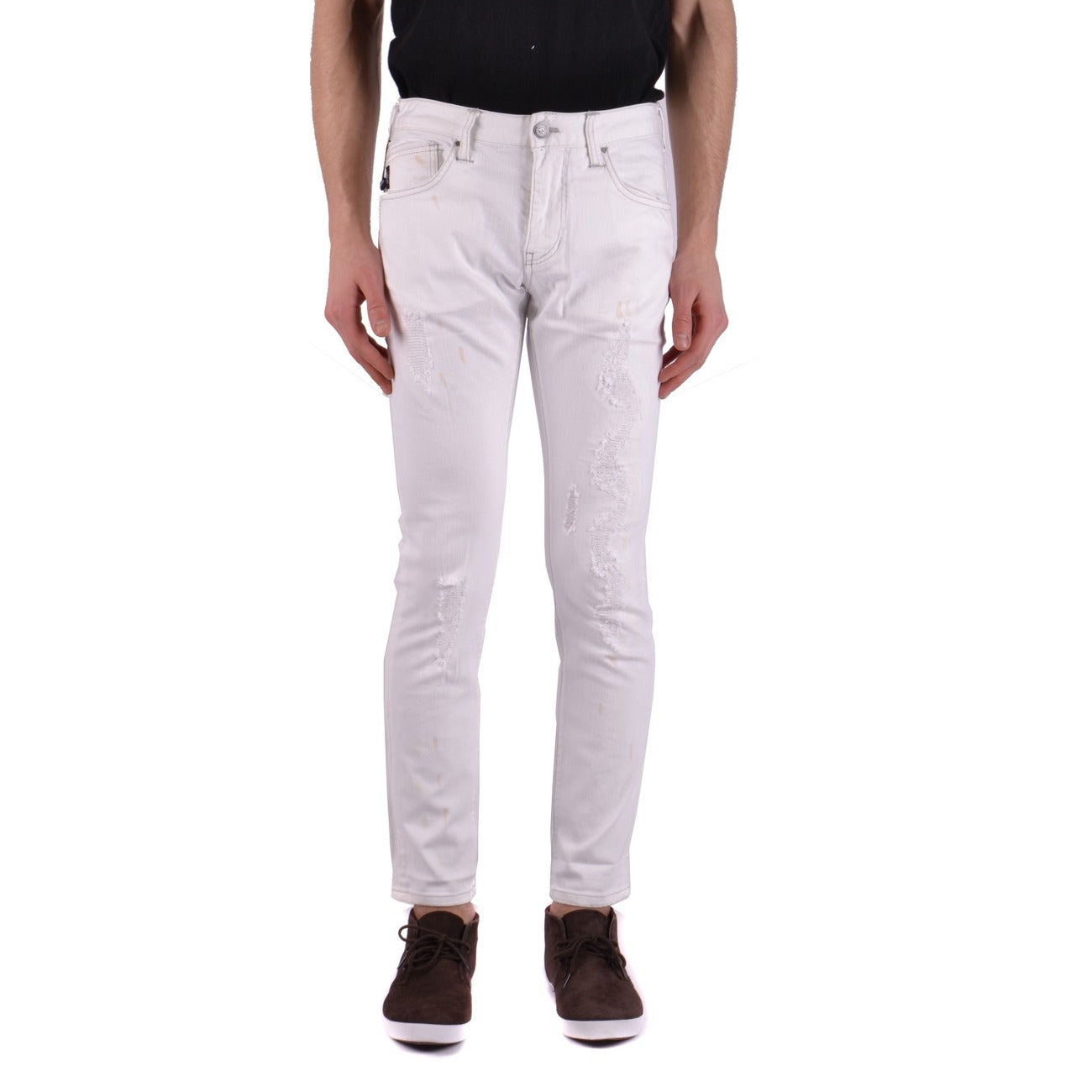Armani Jeans Uomo Pantaloni Jeans Bianchi Slim Elastici Cotone 98 Stretch
