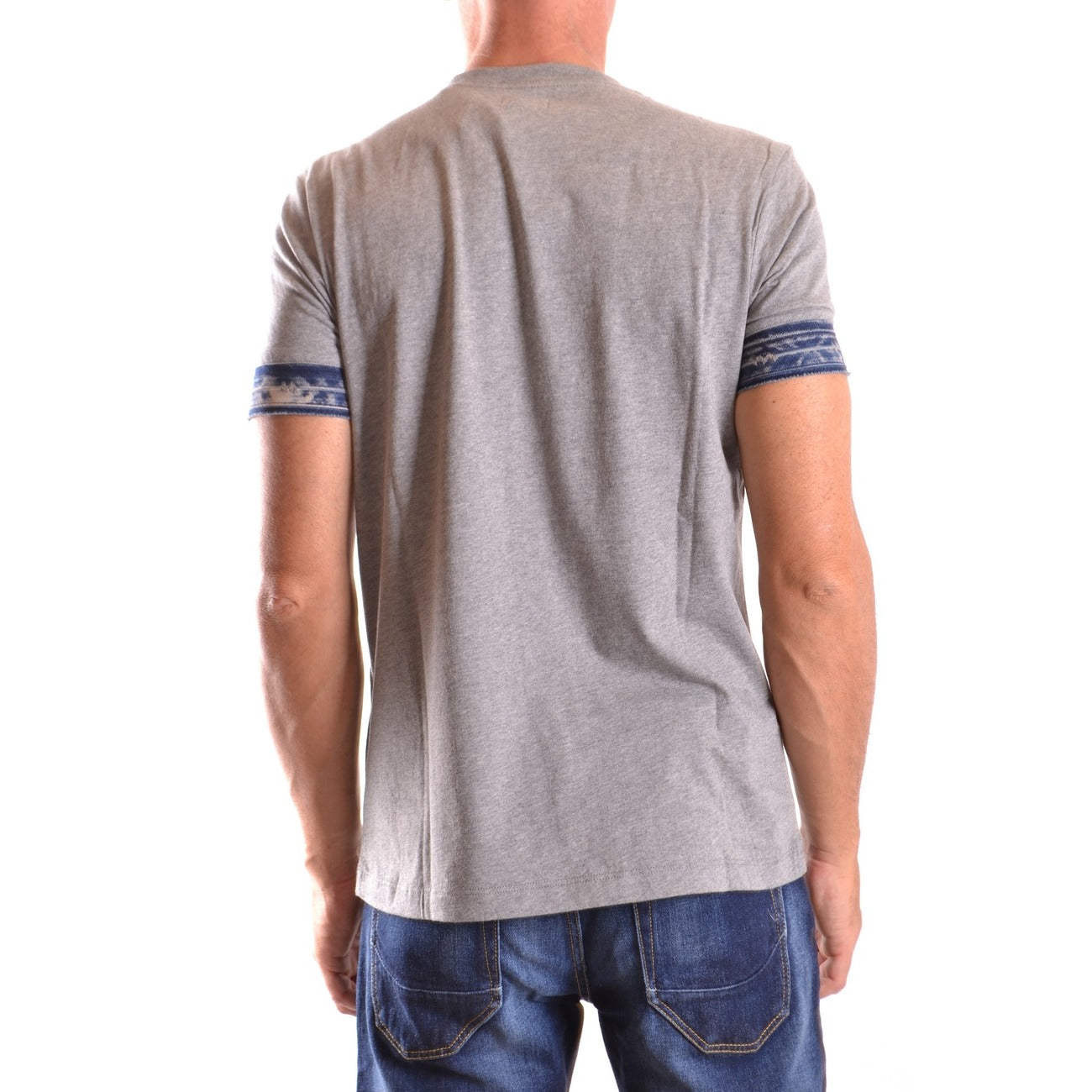 Diesel T Shirt Uomo Grigio Con Stampa 100 Percento Cotone Manica Corta