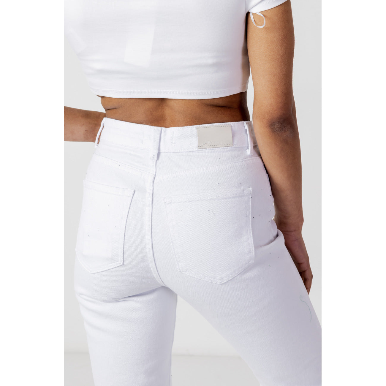 Jeans Donna Only Bianco Elasticizzato Vita Alta 99 Percento Cotone