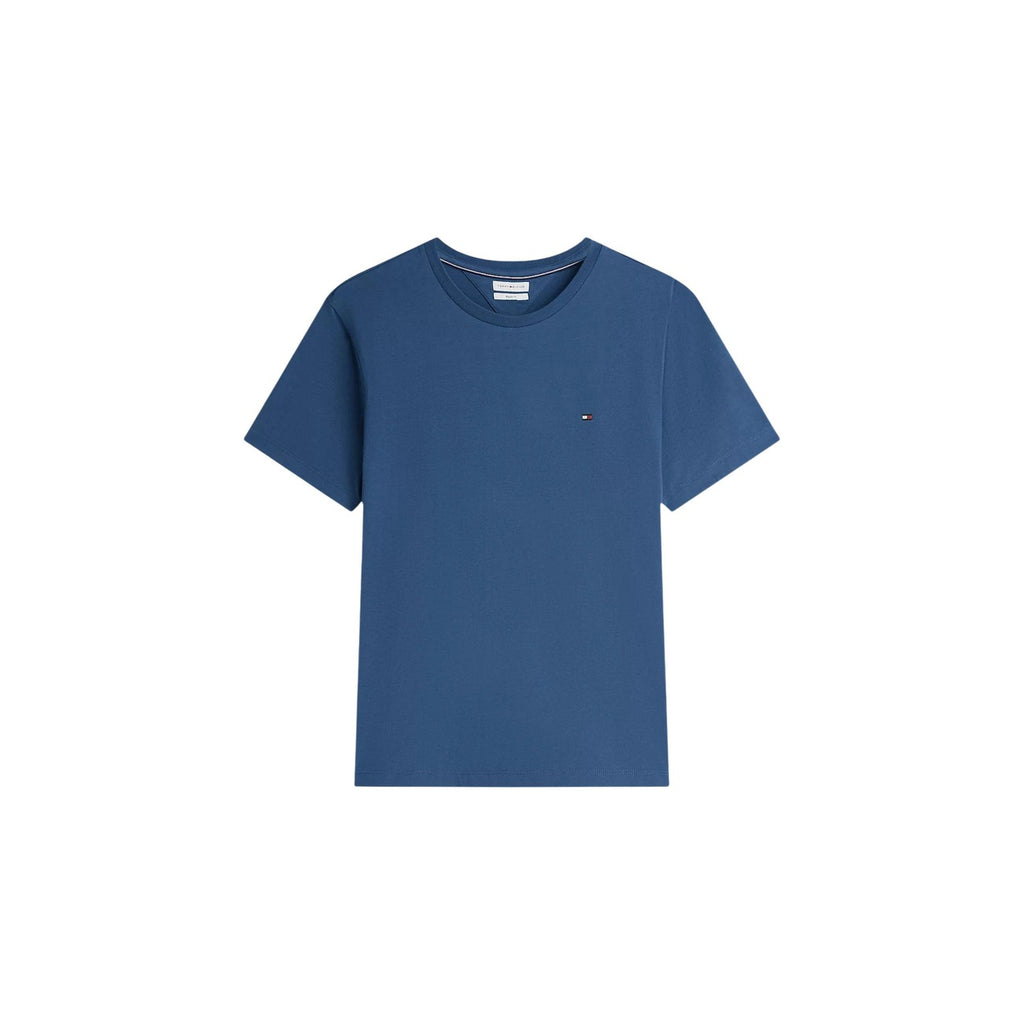 Tommy Hilfiger T Shirt Uomo Azzurro Cotone Organico Maniche Corte
