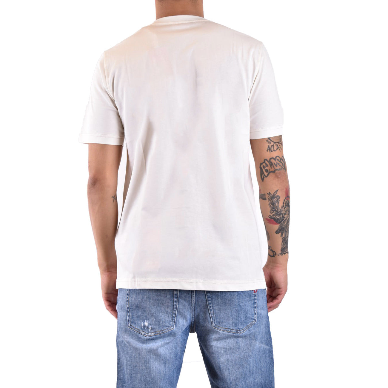 Diesel T Shirt Uomo Cotone 100 Bianco Stampa Girocollo Maniche Corte