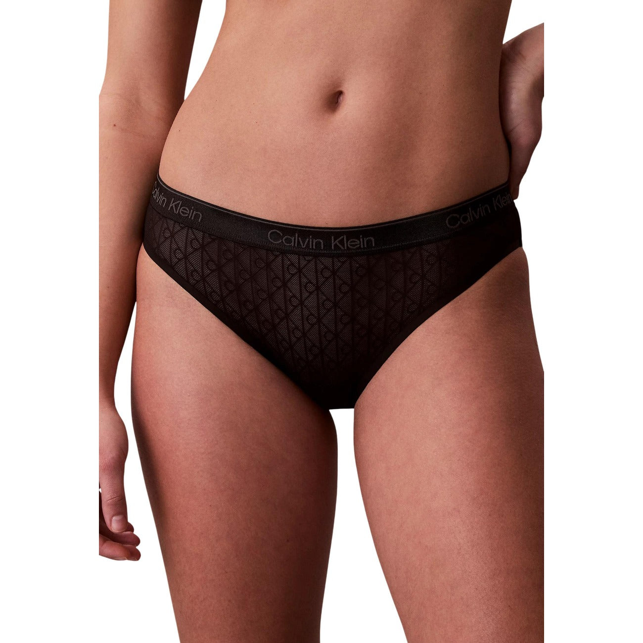 Calvin Klein Jeans Costume Donna Nero Bikini In Tessuto Elasticizzato