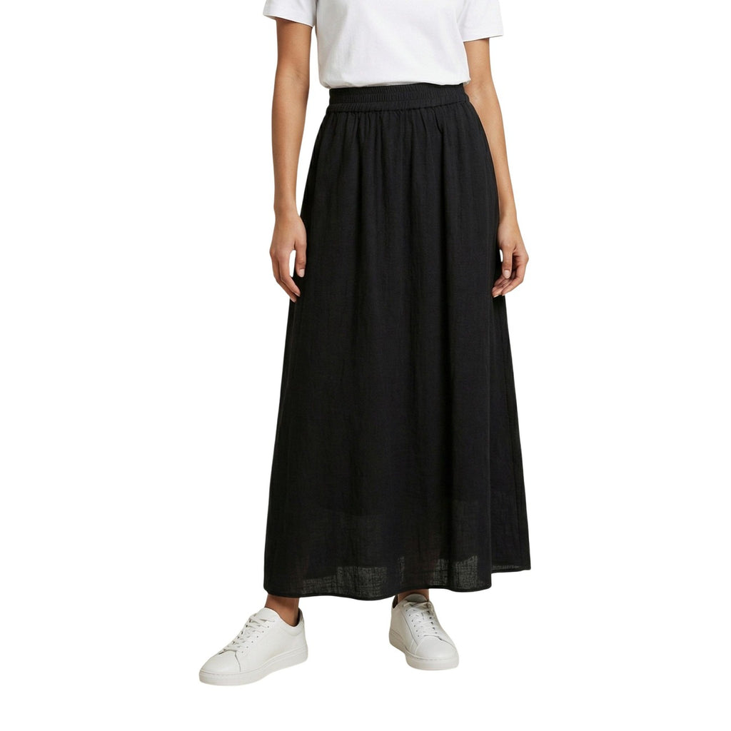 Only Gonna Donna Midi Nera Cotone Puro Primavera Estate