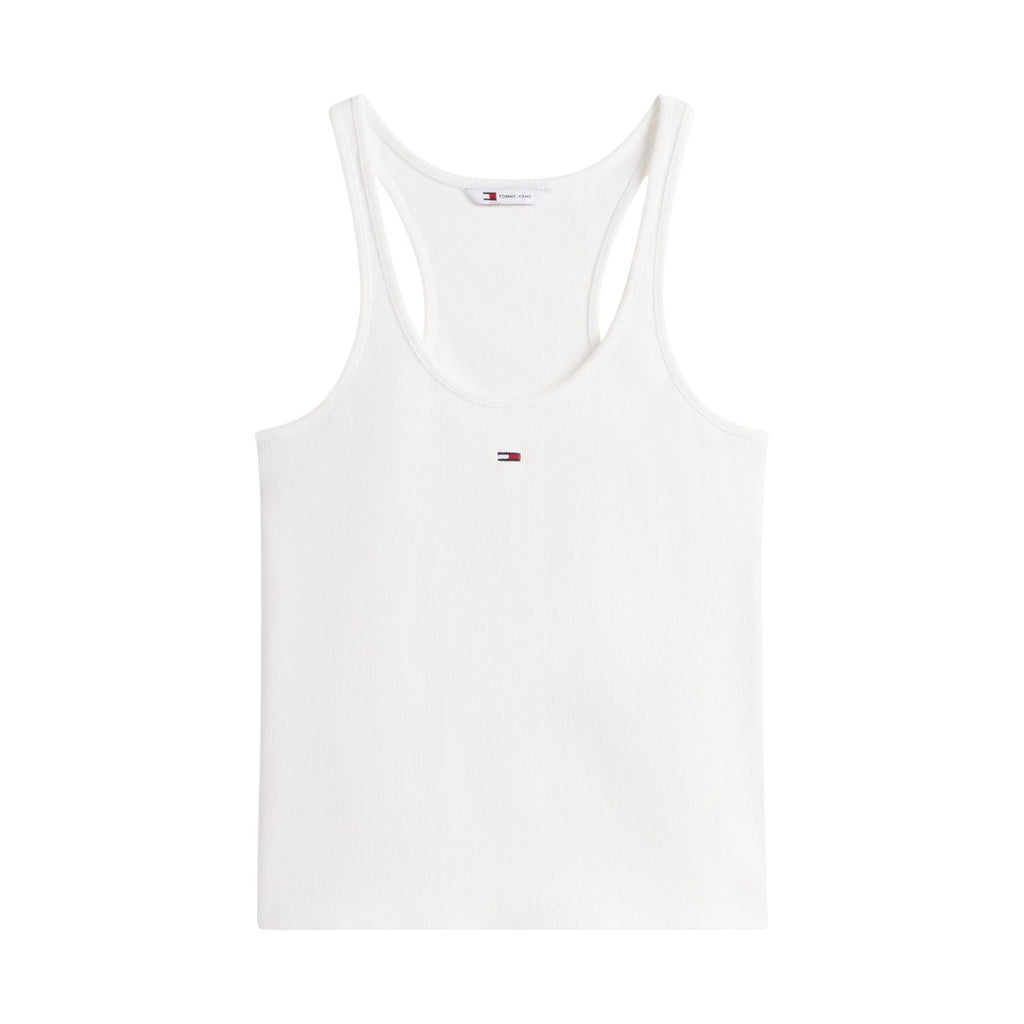 Tommy Hilfiger Jeans Canotta Donna Bianco Cotone Elasticizzato