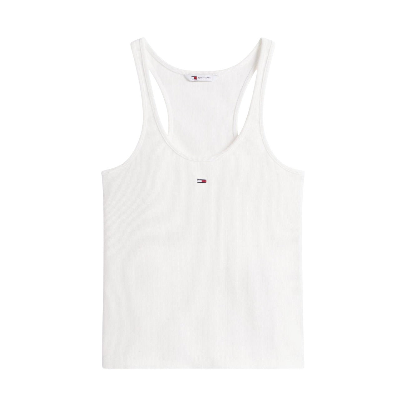 Tommy Hilfiger Jeans Canotta Donna Bianco Cotone Elasticizzato