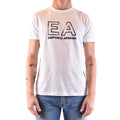 Emporio Armani T Shirt Uomo Cotone Bianco Stampa Girocollo Maniche Corte