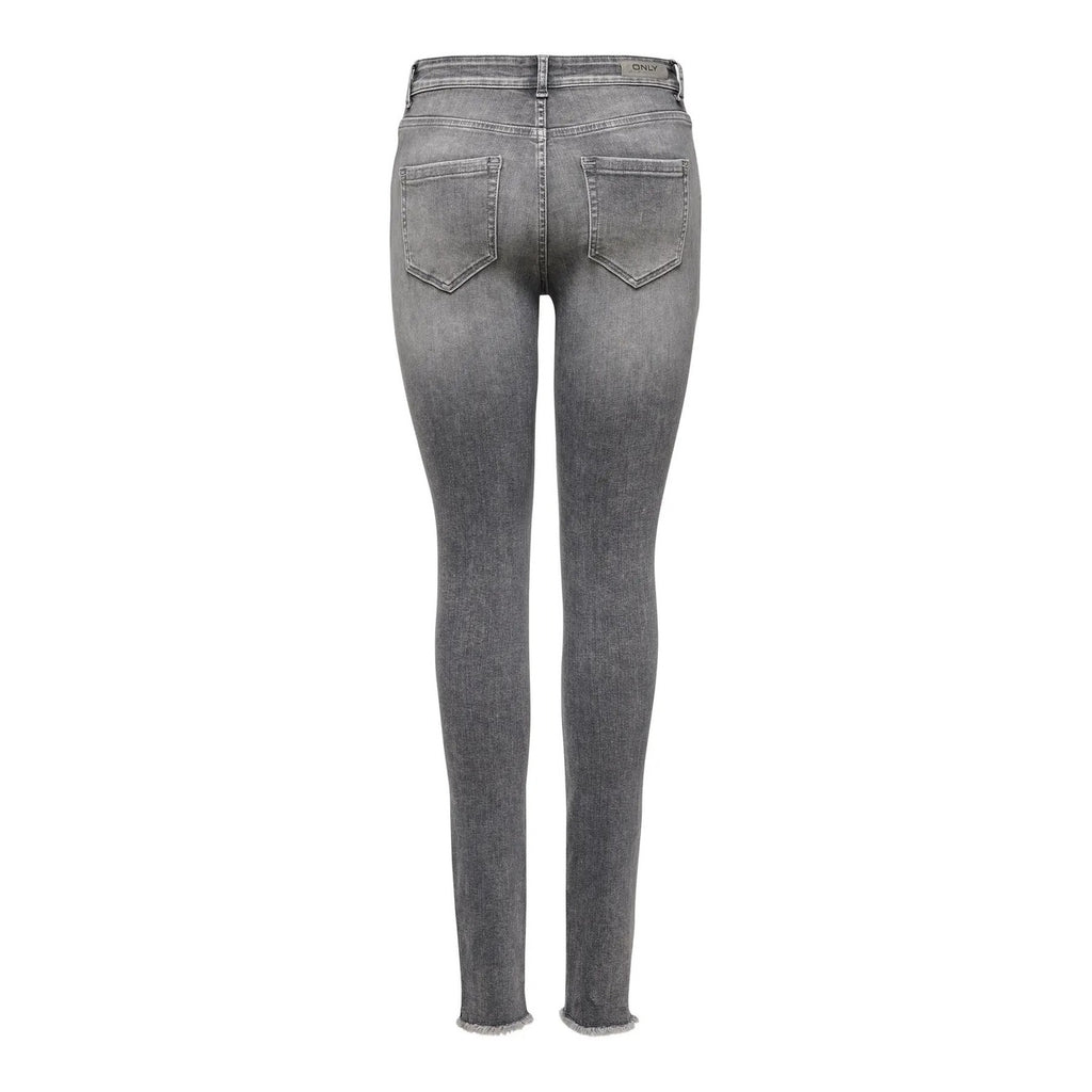 Only Jeans Donna Grigio Vita Alta Stretch Cotone Elastan