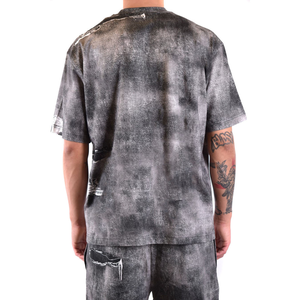 Diesel T Shirt Uomo Nero Melange Scollo Tondo Maniche Corte Primavera