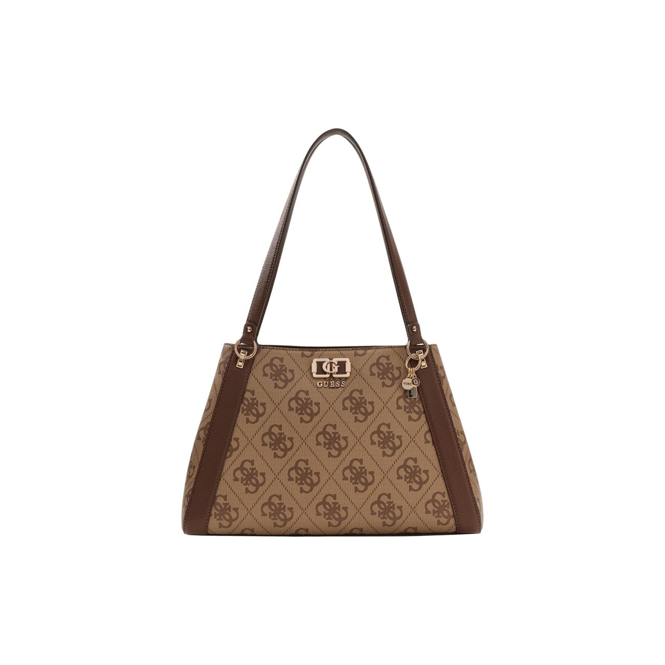Guess Borsa Donna Beige A Mano 38x25x13 In Poliuretano