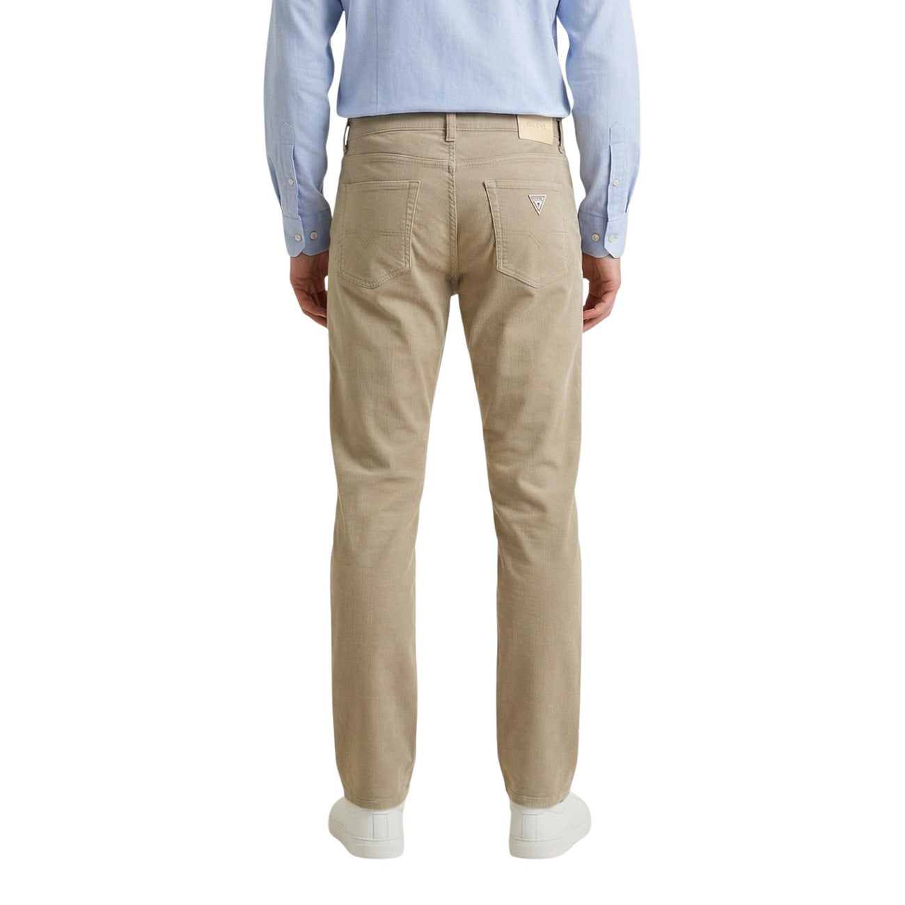 Guess Pantaloni Uomo Beige Primavera Estate In Cotone Elasticizzato