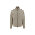 Emporio Armani Felpa Uomo Grigio Con Zip Collo Alto Tasche Autunno Inverno