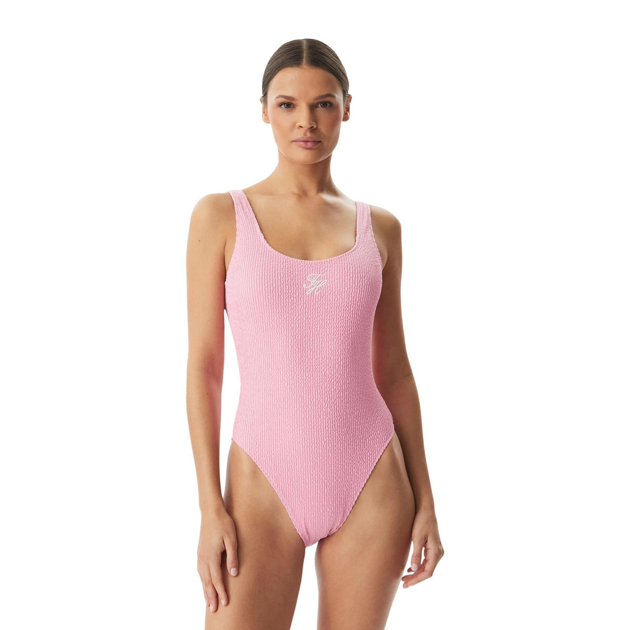 Tommy Hilfiger Costume Intero Donna Rosa Scoop Back In Nylon