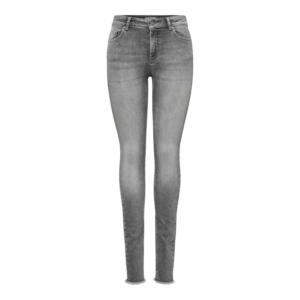 Only Jeans Donna Grigio Vita Alta Stretch Cotone Elastan