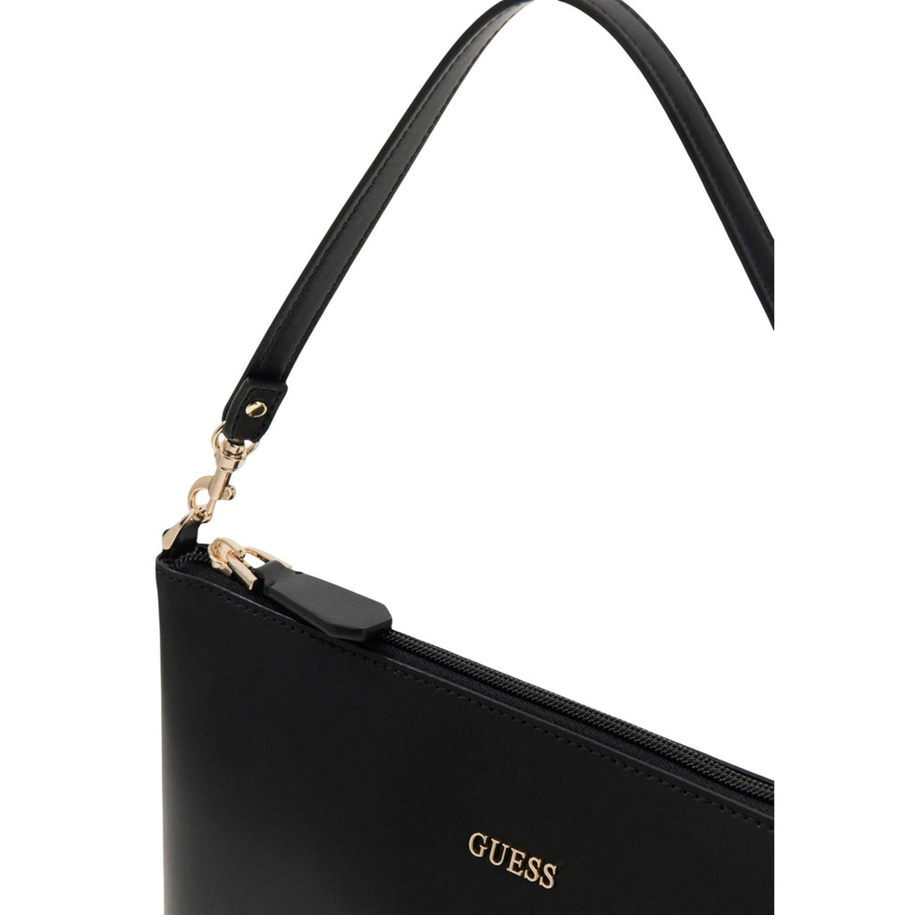 Guess Borsa Donna Nero 38x30x14 In Poliuretano Con Pochette Interna