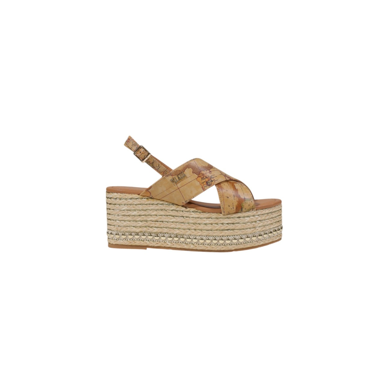 Alviero Martini Prima Classe Zeppe Donna Beige Con Fibbia Primavera