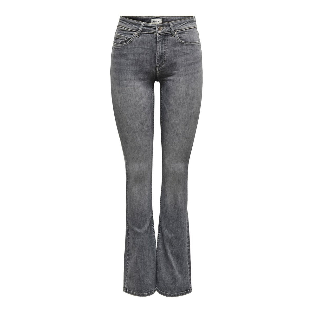 Only Jeans Donna Grigio Cotone Elastan Con Zip E Bottone Primavera Estate