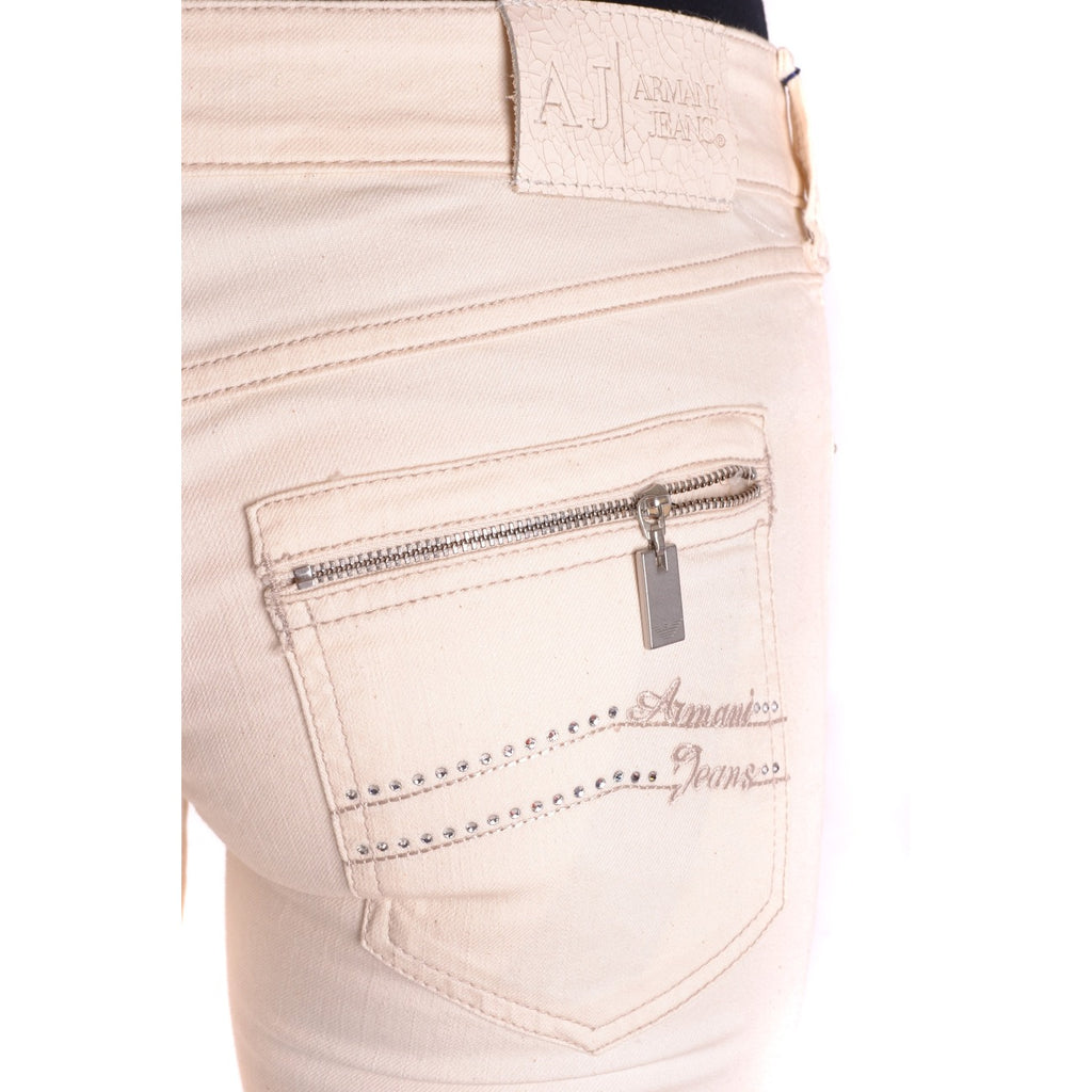 Armani Jeans Donna Jeans Beige Vita Media Cotone Lyocell Elastan