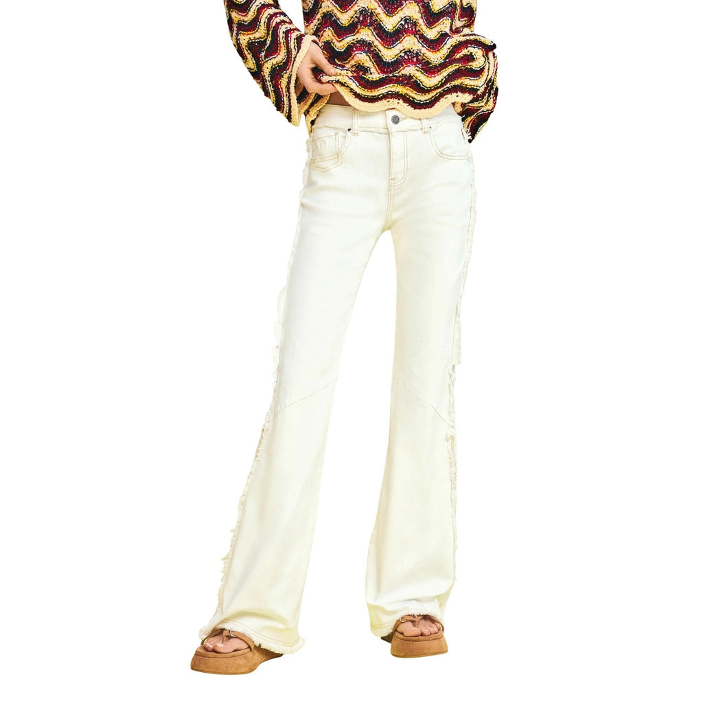 Jeans Donna Desigual Beige Primavera Estate 98 Cotone 2 Elastan