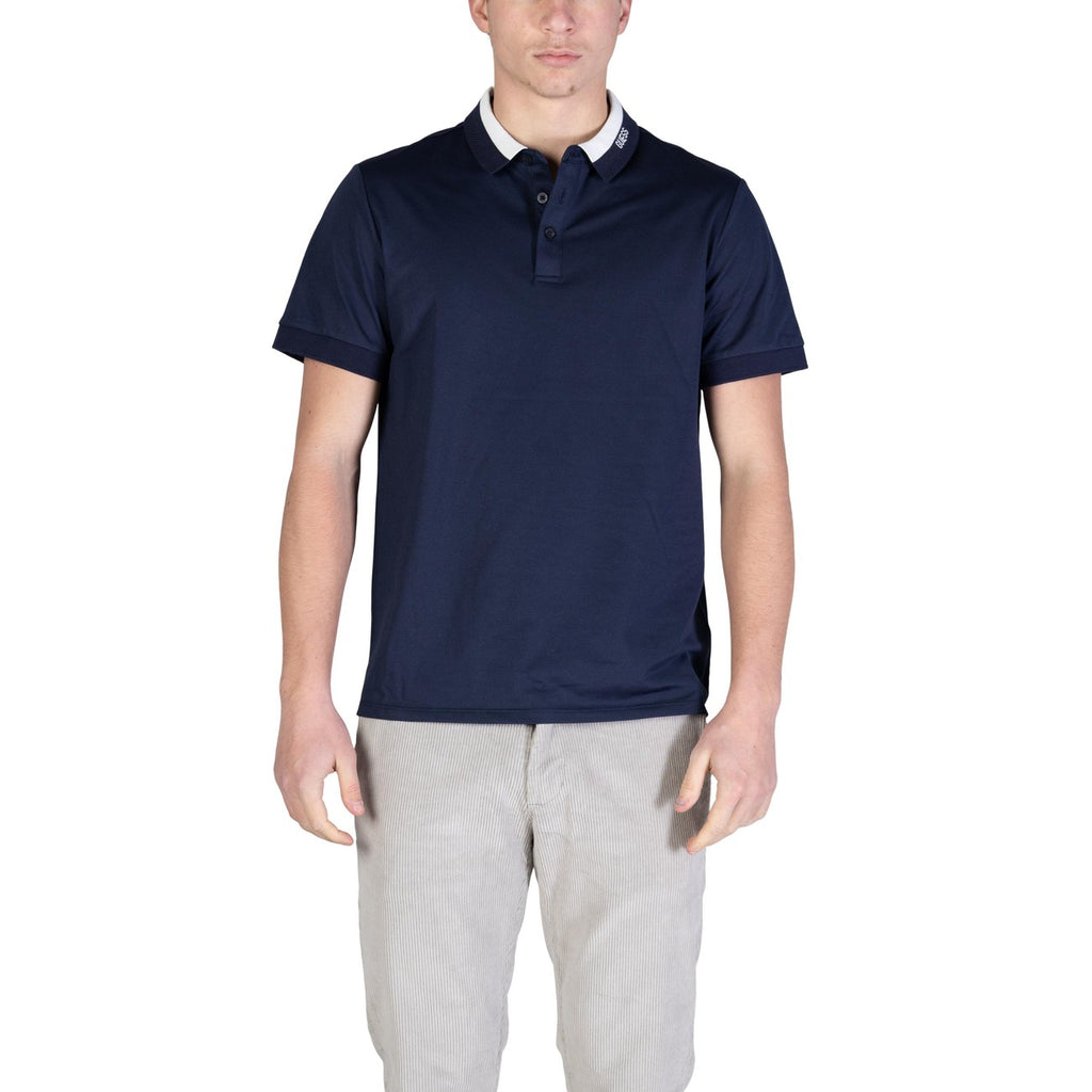 Guess Polo Uomo Blu Cotone Elastan Manica Corta Colletto Polo
