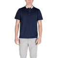Guess Polo Uomo Blu Cotone Elastan Manica Corta Colletto Polo