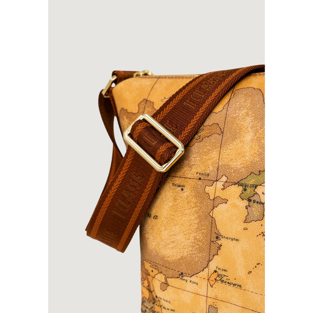 Alviero Martini Prima Classe Borsa Donna Beige In Cotone Ed Ecopelle Made In Italy Con Zip 40x22x18 Cm