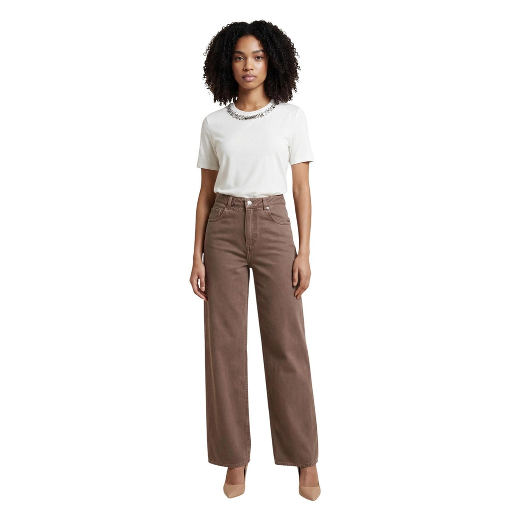 Only Jeans Donna Marrone 100 Percento Cotone Primavera Estate