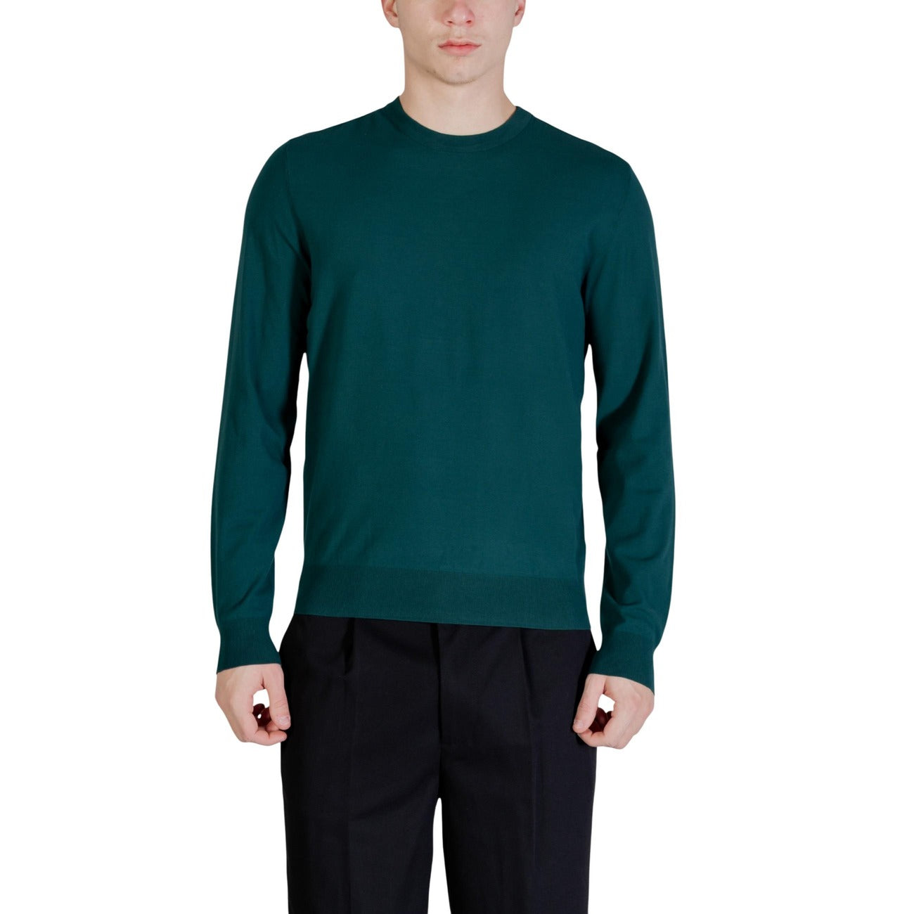 Guess Maglia Uomo Verde Maniche Lunghe Scollo Tondo Primavera Estate